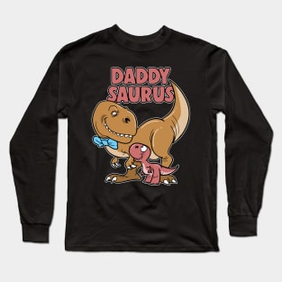 Daddysaurus Dad Daddy T-Rex Dinosaur Dino Long Sleeve T-Shirt